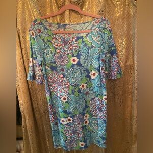Floral Blue and Green Women's mini dress